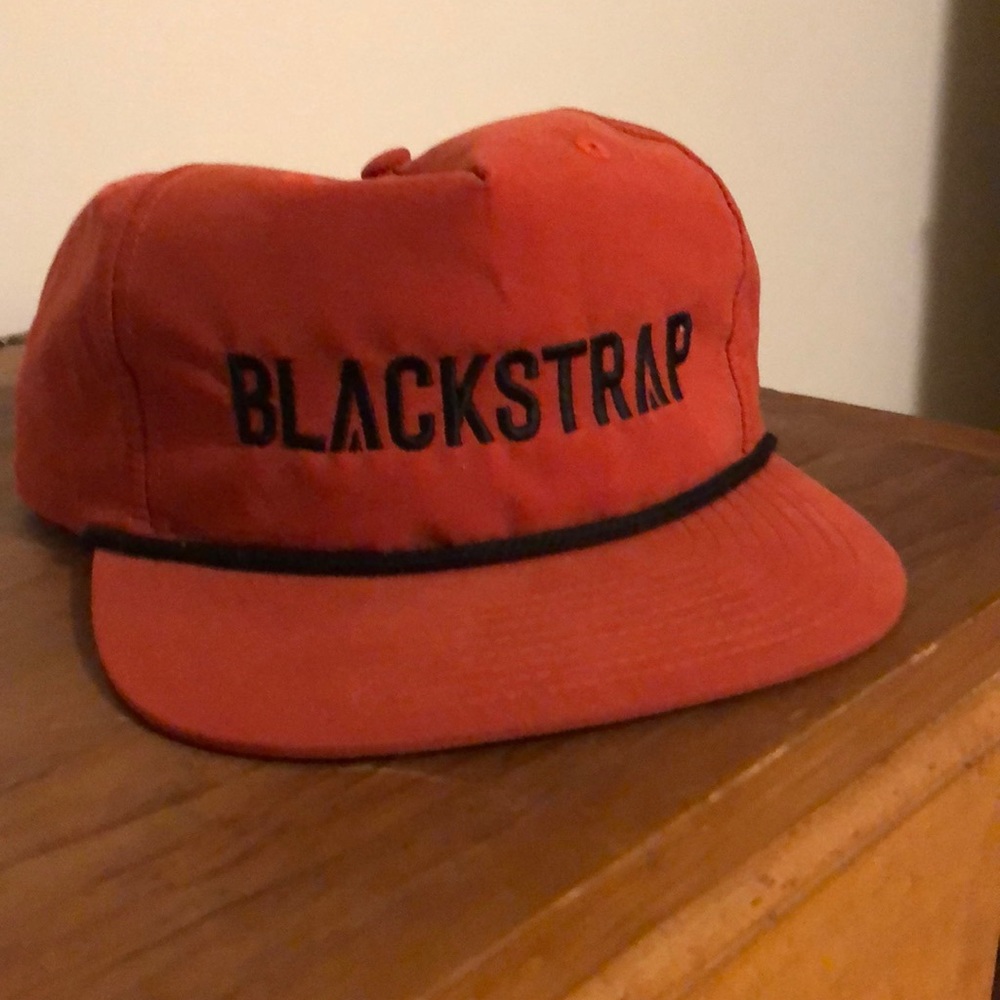 Flat brim orange Black Strap hat